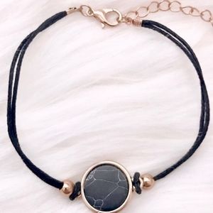 Black Marble Anklet-Minimalist Fashion Jewelry NEW